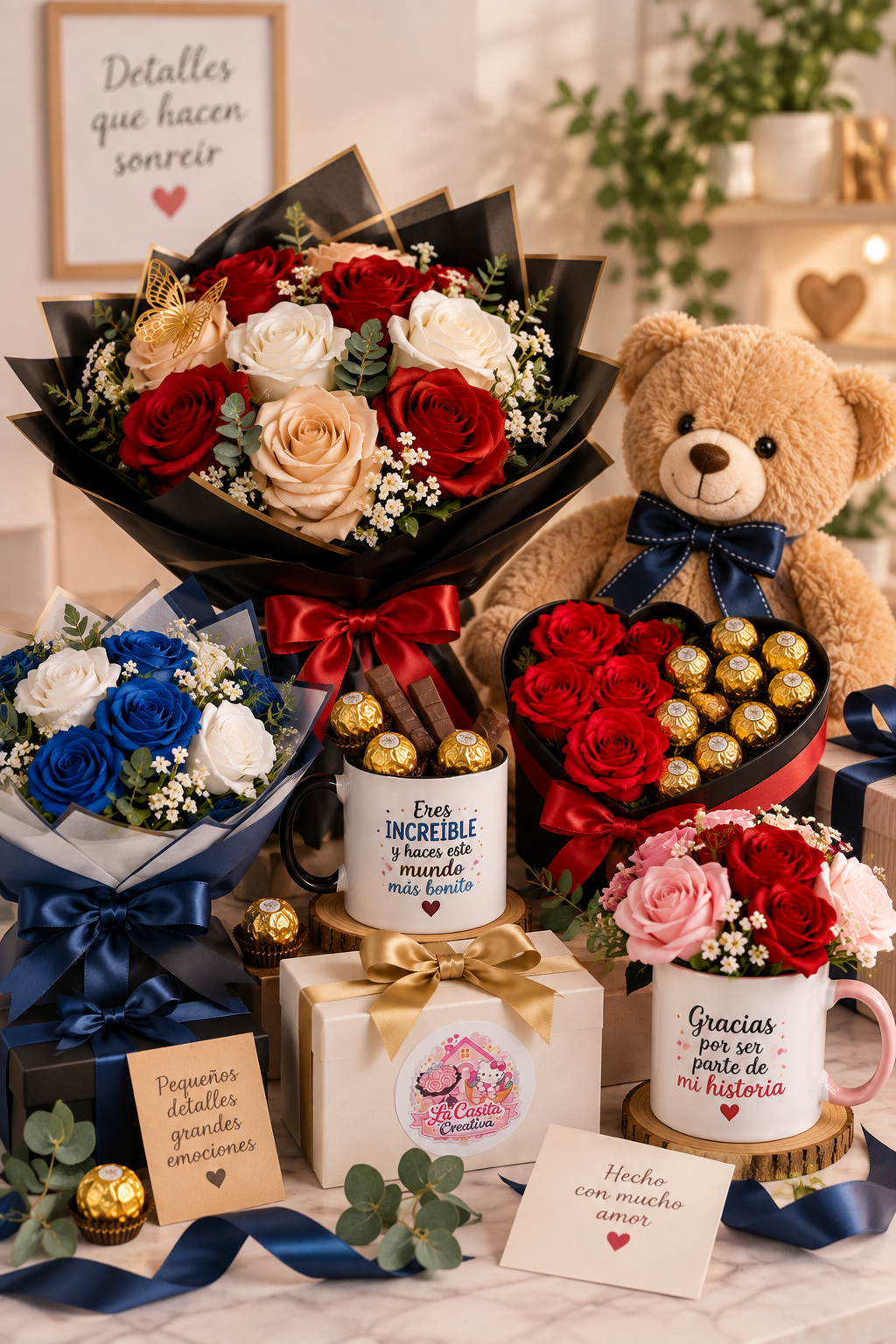 Composición de detalles y regalos de La Casita Creativa